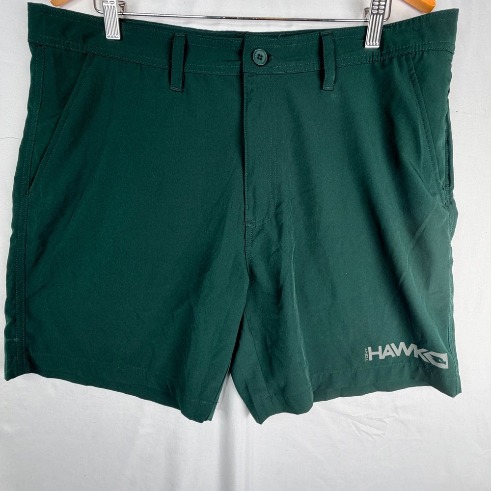Tony Hawk Hybrid Shorts 38 Green Stretch Performance Skate Activewear